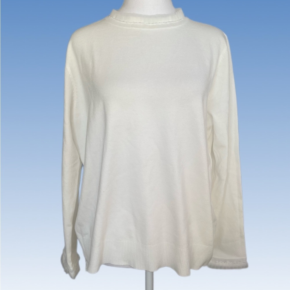 SIONI Milano Classic Cream Long Sleeve Top SIZE XL